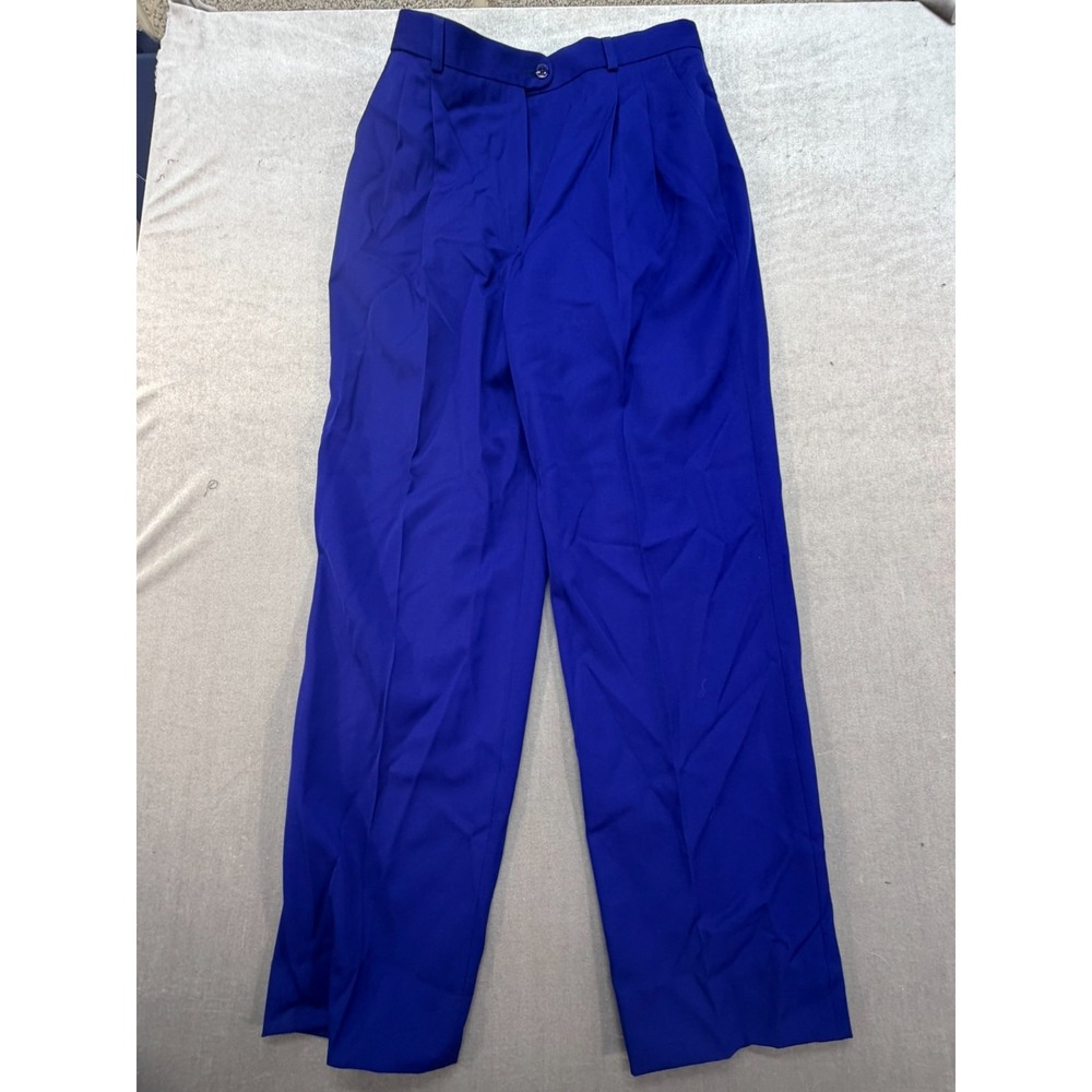Vintage Le Painty Paris Women Dress Pants 100% Wool Blue size 40